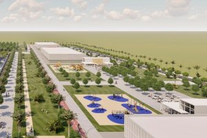 Imagen virtual de la futura gran área comercial de El Toyo.
