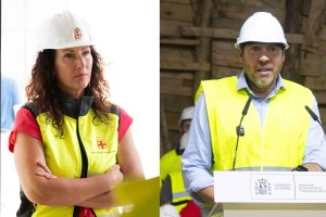 María del Mar Vázquez, alcaldesa de Almería y Óscar Puente, ministro de Transportes