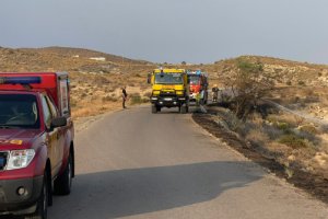 Imagen del conato de incendio en Los Malenos este domingo.