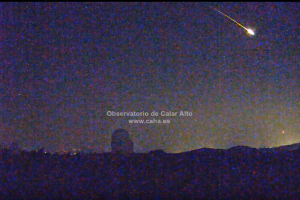 Imagen de uno de los bólidos captados desde Calar Alto