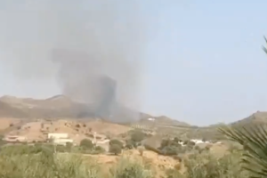 Imágenes del incendio declarado esta tarde en Lubrín.