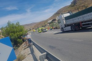 Imagen del accidente ocurrido en Macael el pasado viernes.
