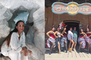 La creadora de contenido Lucía Pombo en la Geoda de Pulpí y el MiniHollywood de Tabernas.