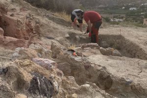 Trabajos en el yacimiento de Mojácar la Vieja días atrás.