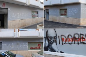 Actos vandálicos perpetrados contra la sede del PSOE de El Ejido en los últimos dos años.