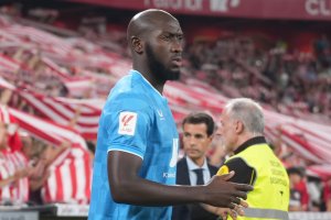 Ibrahima Koné en San Mamés, donde jugó su último partido con el Almería antes de la grave lesión con Mali.