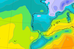 Mapa del tiempo este fin de semana.