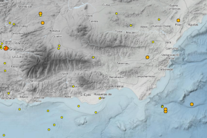Mapa del Visualizador de Terremotos del IGN con los seísmos ocurridos en la provincia.