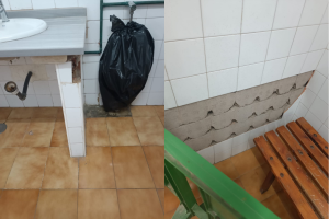 Baños en estado de deterioro en el CEIP Padre Méndez