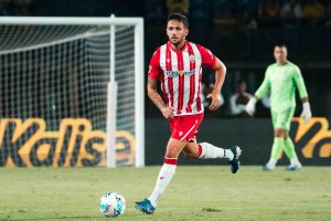 Nelson Monte en su tercer partido como titular con el Almería frente a la UD Las Palmas.