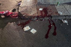 Calle General Castaños de Roquetas tras la agresión.