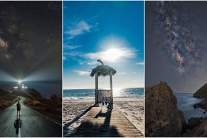 Imágenes de Óscar Martín (Cabo de Gata), Pedro Marín Molina (Cabo de Gata) y Luis Enrique Amor Sandoval (Mojácar), finalistas del concurso 'Mi rincón favorito'.