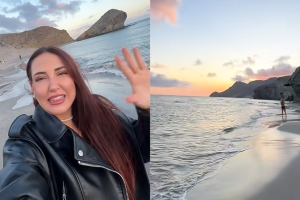 La influencer Jenni Alcolado, en su visita a Almería.