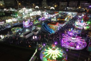 Vista aérea del recinto ferial en Roquetas de Mar.
