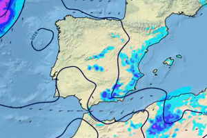 Mapa de la Aemet con las lluvias previstas para esta semana.
