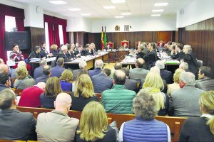 Sala donde se celebra el macrojuicio del caso 'Poniente' por presunta corrupción municipal y empresarial en torno al Ayuntamiento de El Ejido.
