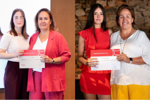Izquierda, Leonora Liria, ganadora de una de las Becas Jesús Serra. Derecha, Shakira Segura, ganadora de 2024.