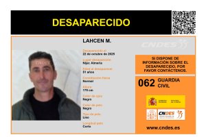 Imagen distribuida de Lahcen, desaparecido en Níjar.