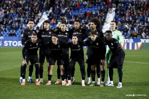 Once del Almería ante el Leganés.