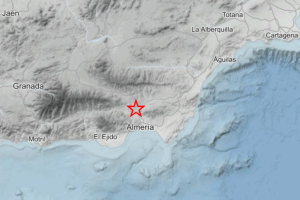 Epicentro del primer temblor de tierra de este mes de diciembre en Almería.