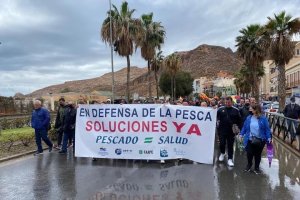 Protesta de pescadores por el Parque de Almería en una imagen retrospectiva.