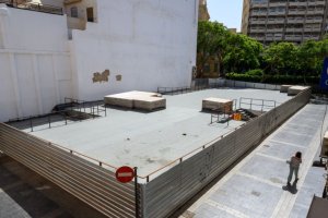 Vista del solar sobre el que se levantaba el edificio de Correos