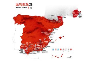 Mapa de La Vuelta 2026, con cinco etapas para los aficionados al ciclismo de Almería.