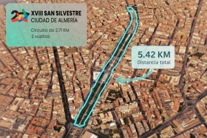 El mapa de la San Silvestre de Almería 2025, que ha decidido cambiar su recorrido para la XVIII edición.