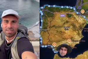David Giménez, el joven que está recorriendo la Península andando.