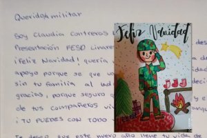 Fragmento de la carta de Navidad recibida por un legionario almeriense en Eslovaquia.