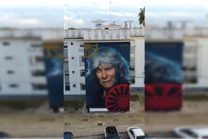 Imagen del mural protagonizado por José Mercé.