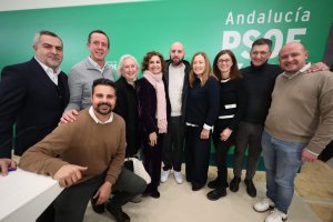 Dirigentes socialistas en la reunión interparlamentaria regional en Alcalá de Guadaíra.