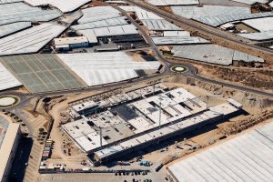 Vista aérea durante la construcción del Hospital de Roquetas.