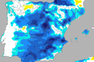 Mapa de precipitaiones de la Aemet.