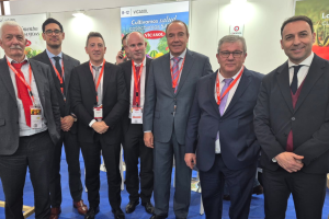 La delegación de Vicasol en  Berlin con Ricardo Céspedes, gerente de La Voz de Almería.