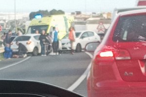 Imagen del accidente en Pampanico.
