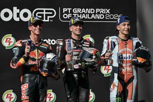 podio final de la carrera de MotoGP