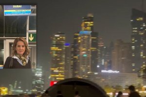 Imagen de esta tarde de Dubai y arriba foto de Angela García Quesada, una de las viajeras almerienses atrapadas.