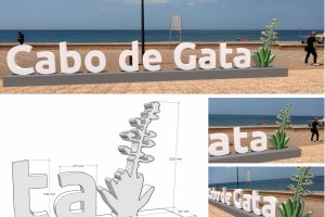 Render de las letras corpóreas de Cabo de Gata.