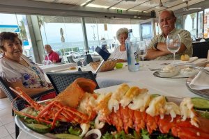 Uno de los platos de langosta de Casa Santi.