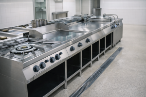 Instalación de cocina industrial realizada por José Navarro, con equipamiento profesional diseñado para optimizar el trabajo en cocina.