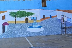 Mural elaborado en el marco del taller Carmen de Burgos