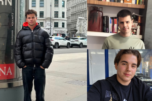 Carlos Pérez Suárez, alumno del IES Murgi de El Ejido; Álvaro Águila Asensio, del colegio Stella Maris; y Alex Robert Chiriac Manda, del IES Sabinar de Roquetas de Mar.