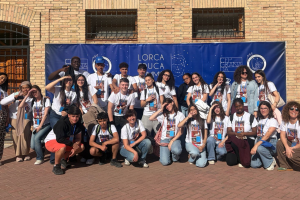 Alumnado y profesores del IES La Mojonera durante las jornadas sobre Federico García Lorca en Fuente Vaqueros.