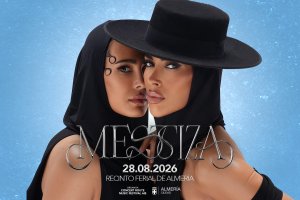 Cartel que anuncia el concierto de Mëstiza en Almería.