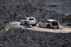 Incendio en la provincia de Almeria entre los pueblos de Bedar y los Gallardos.