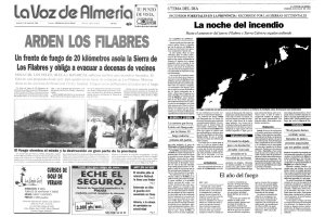 Portadas del incendio de Los Filabres.