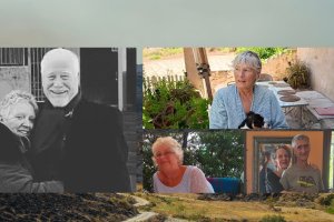 De izquierda a derecha: Pete y Fran Gillam, un matrimonio británico; Jeanne Henny, británica de Los Pinos; Annette Kilgour; y Ana Sims junto a Pedro Rodríguez. la voz
