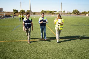 Visita a las obras en el Centro Deportivo de Las Norias.