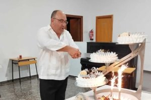 El padre Alexis, en la celebración de su 25 aniversario sacerdotal.